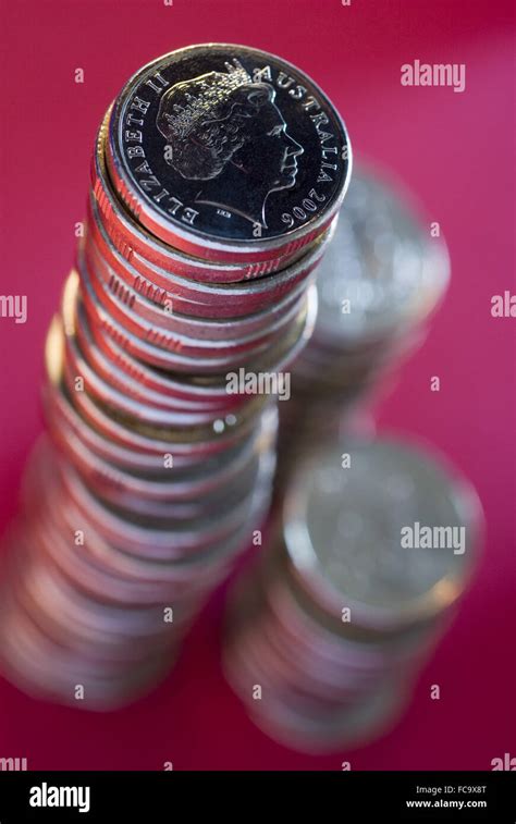 Stack of Australian dollar coins