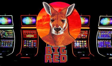 Close-up of the Big Red Pokie Machine Online symbols, including kangaroo and crocodile.