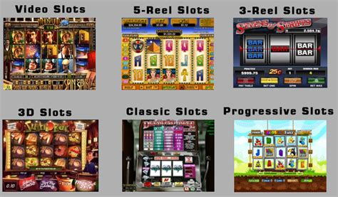 A collage of various online slot game types