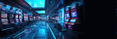 Futuristic online casino interface with holographic elements and virtual reality headsets, representing the future of gaming