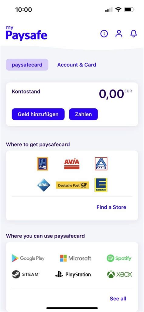 Paysafecard Mobile Application