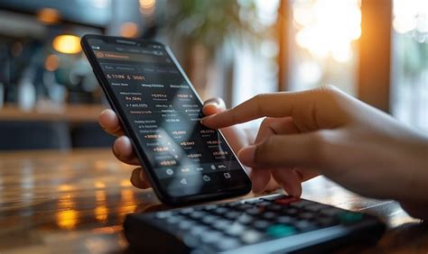 A person using a mobile banking application to make a payment