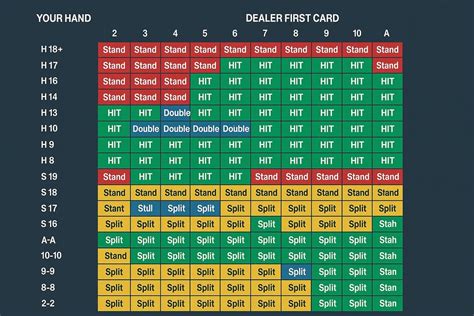Advanced blackjack strategy chart for experienced players