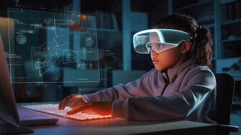 Futuristic virtual reality user playing an online pokie game