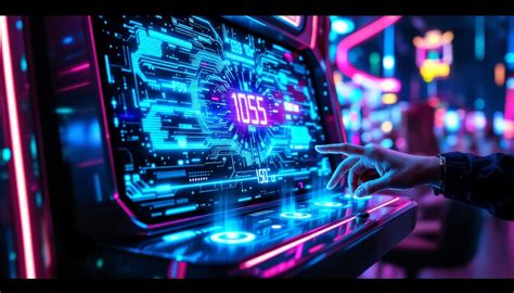 Futuristic online gambling interface on a tablet