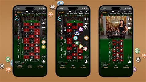 Mobile live online roulette app interface