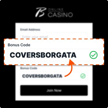 Online Casino Bonus Code banner with bright graphics