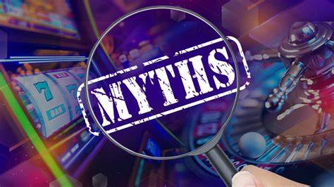 Illustration of common pokies myths being debunked